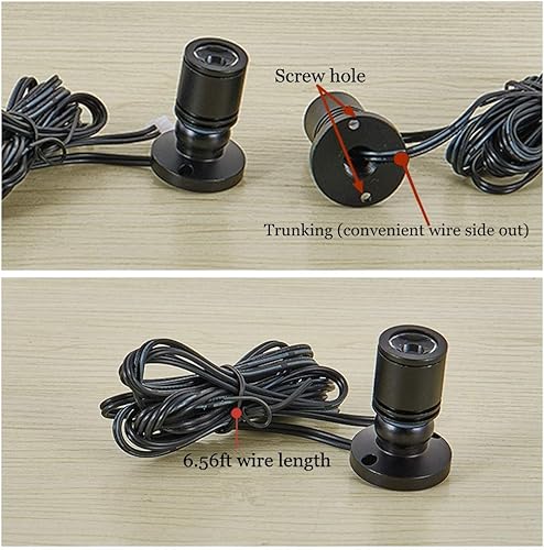 Miniatura 5 de Xking Mini foco LED regulable de 1.5 W 12 V CC para joyería, luces de exhibición de joyería, carcasa negra, montaje en superficie con regulador