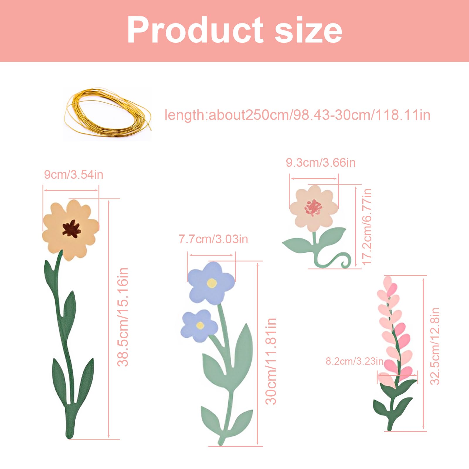 Guirlandes De Fleurs Multicolores 4 M - Décoration Tropicale Hawai