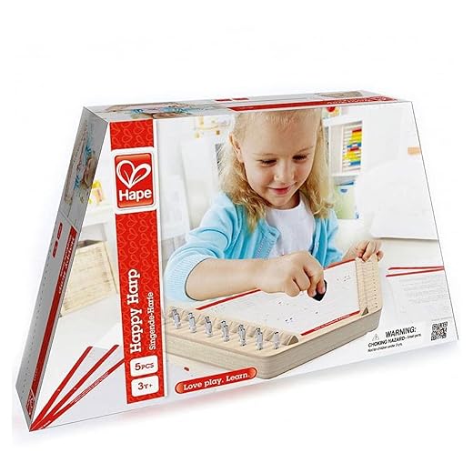 Hape Happy Harp Kid's Musical Instrument | Award Winning Wooden Lap Harp Toy for Kids, Tuning Tips, Tuning Wrench, Picks and Song Sheets Included