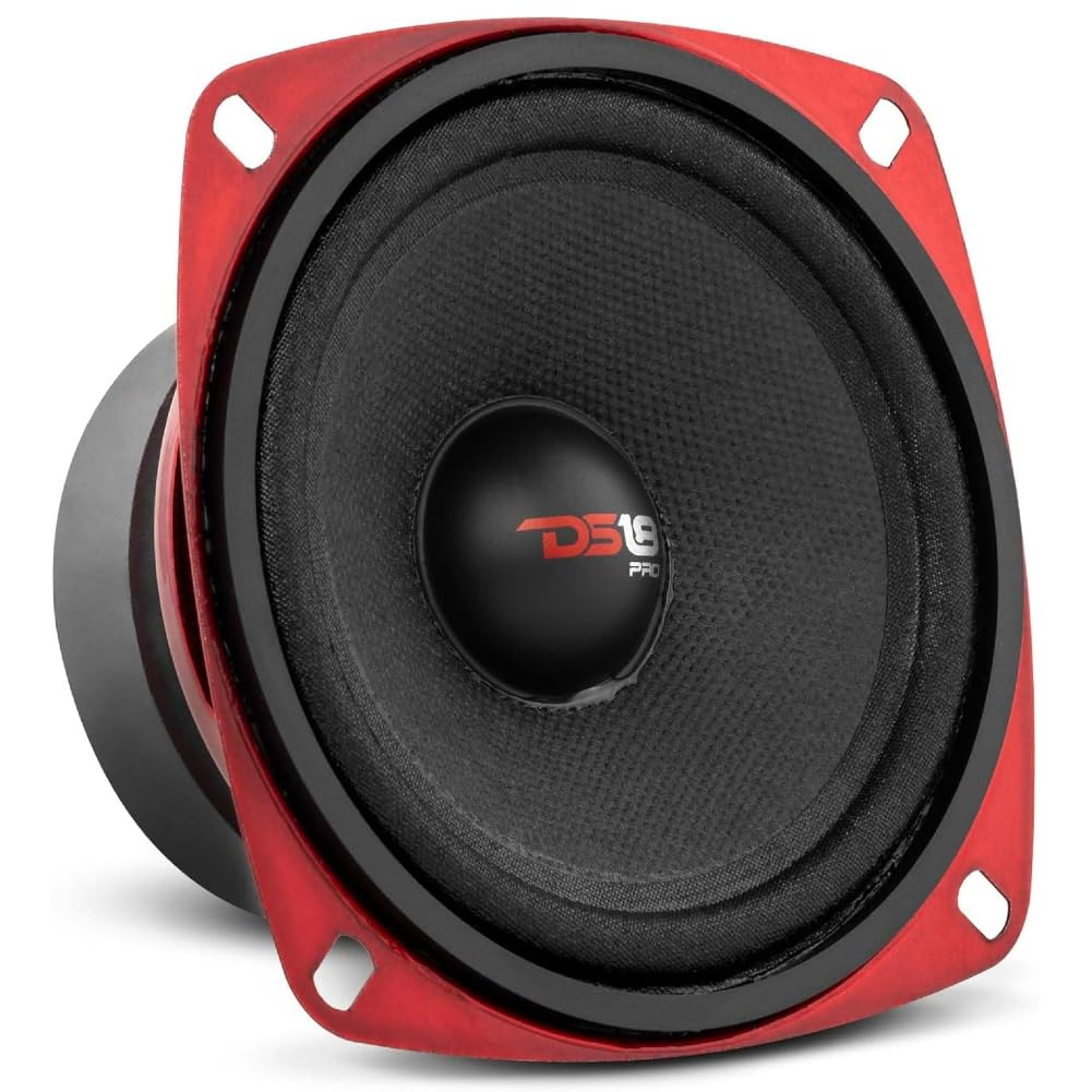 1 KIT SET PER DS18 PRO-X4M midrange da 10 cm 100 mm 4" di diametro, 100 watt rms e 200 watt max, impedenza 8 ohm, sensibilità di 85,7 db spl, 1 pezzo + faston di montaggio