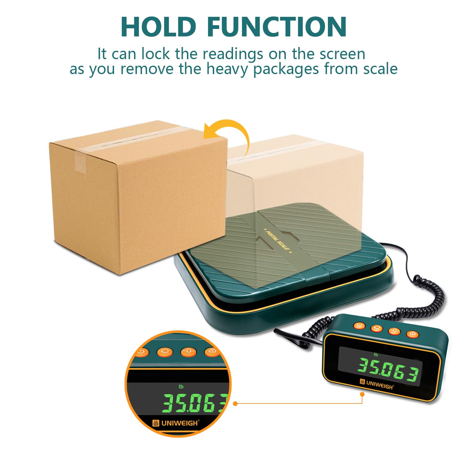 Digitale pakketpostweegschalen 450 lbs, hoge precisie 9,9 g