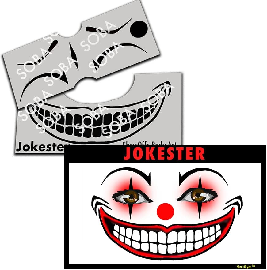 フェイスペイントステンシル - StencilEyes Jokester - ピエロ