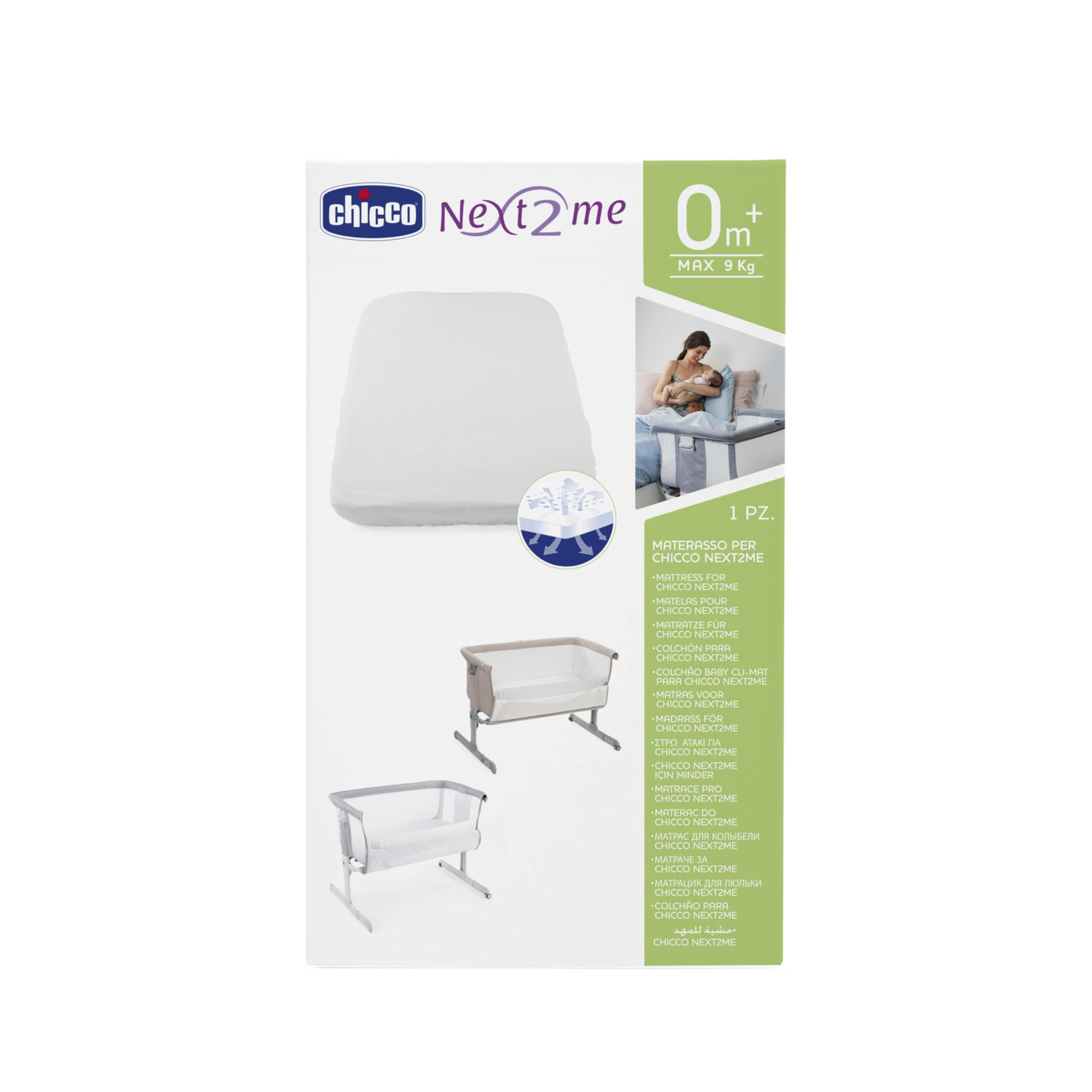 Chicco Next2Me - Materasso di ricambio, materasso ad aria Next2Me, materasso magico Next2Me, materasso Next2Me Dream, ricambio originale e ufficiale per culla Next2Me, bianco