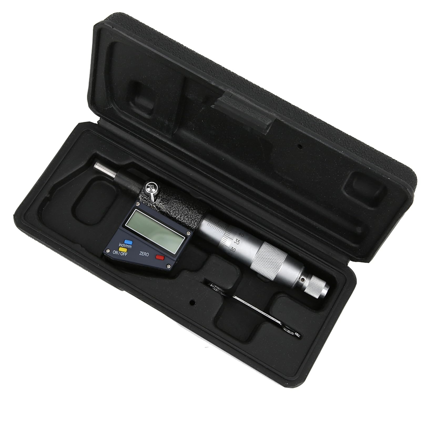 Domary Cabezal de Micrómetro Digital de Carburo Cementado, Herramienta Medición Alta Precisión para Profesionales, Diseño Ergonómico Conveniente 0-25 Mm (0-25 mm)
