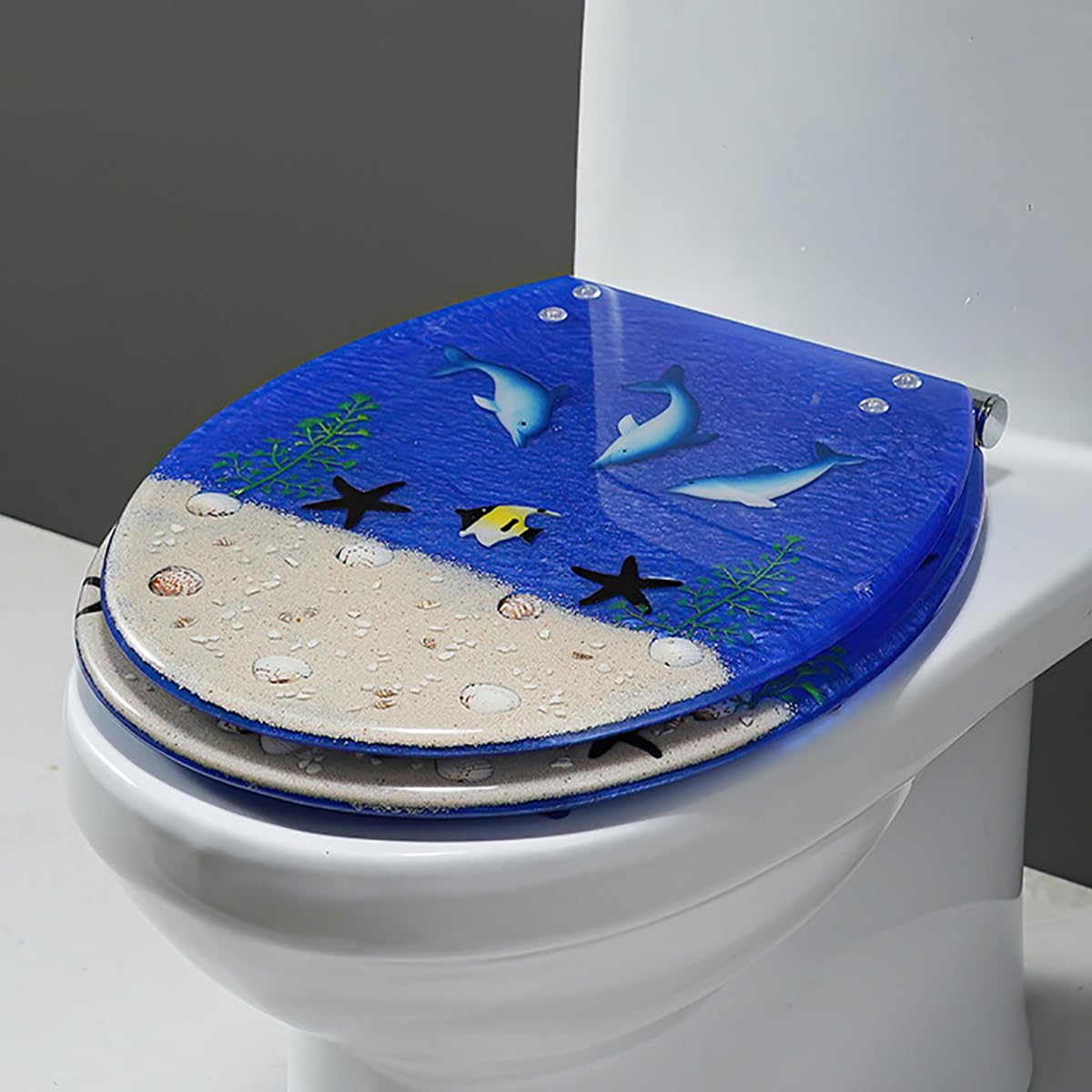 Ldhsjh Style E Elongated, E E E E E E E E, Adjustable, Lightweight, Durable, Portable, User-Friendly, Compact, Resin, Toilet, Seat, Ocean, Series, Decorative, Non