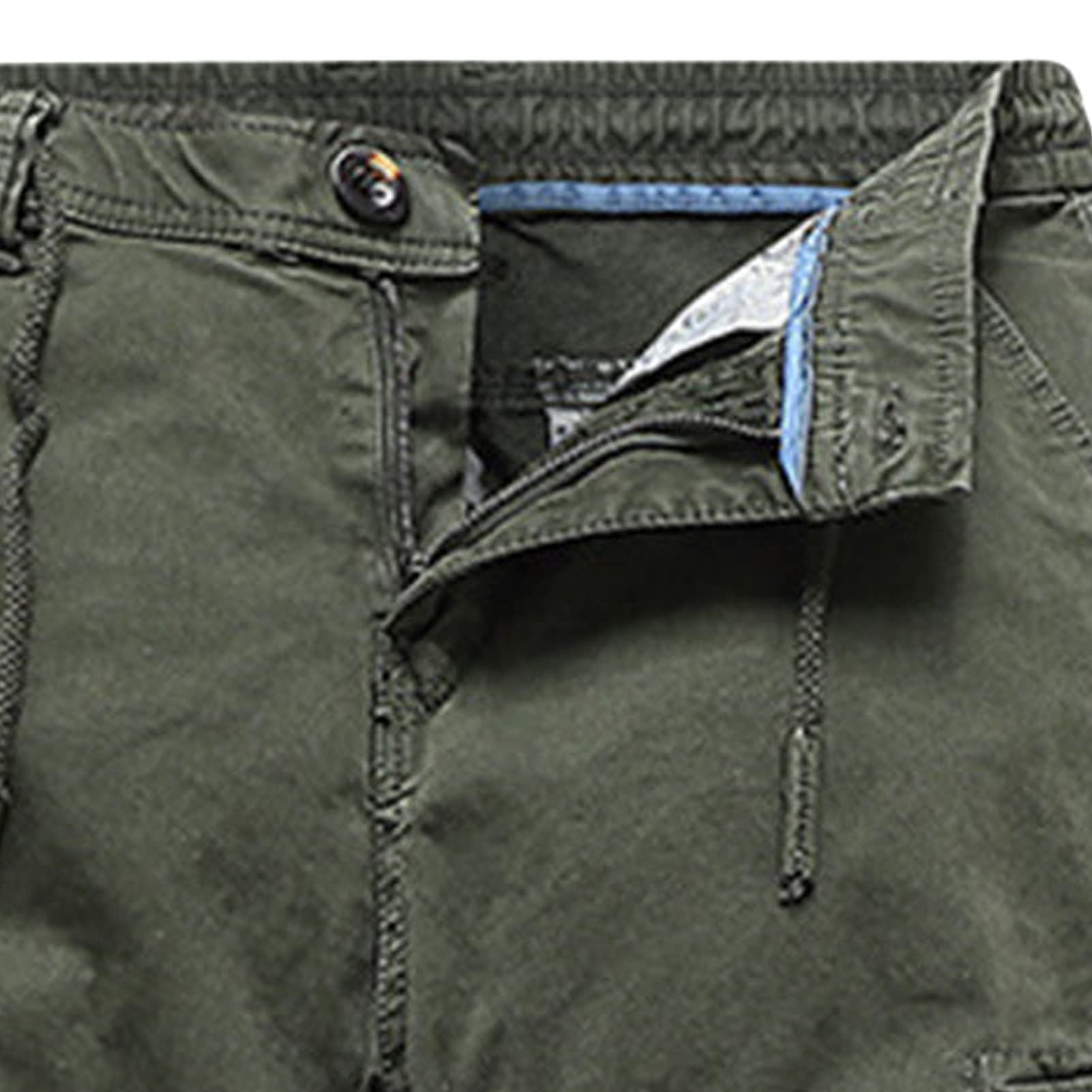 Men's Multi Pocket Jogger Sweatpants Elastic Waist Ankle Zip Cargo Pants Lightweight Casual Hiking Trousers (Armygreen,34)