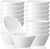 Vista 1 de Domensi 18 cuencos de porcelana de 8 onzas, cuencos pequeños de postre, tazas de caldo de porcelana para sopa para salsa de helado, caldo, sopas