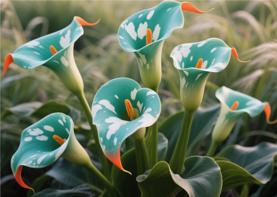 Magnificent Calla Lily Bulbs UK in Bulk: Hardy Perennial Splendor for Breathtaking Garden Displays, Greening Flower-6 Bulbs-C