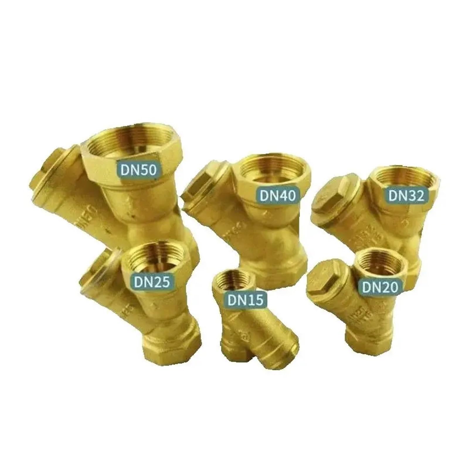 Válvula De Esfera Adaptador de conector tubería filtro en Y latón con rosca hembra BSP 1/2", 3/4", 1", DN32, DN40, DN50, for agua(1-1/2")