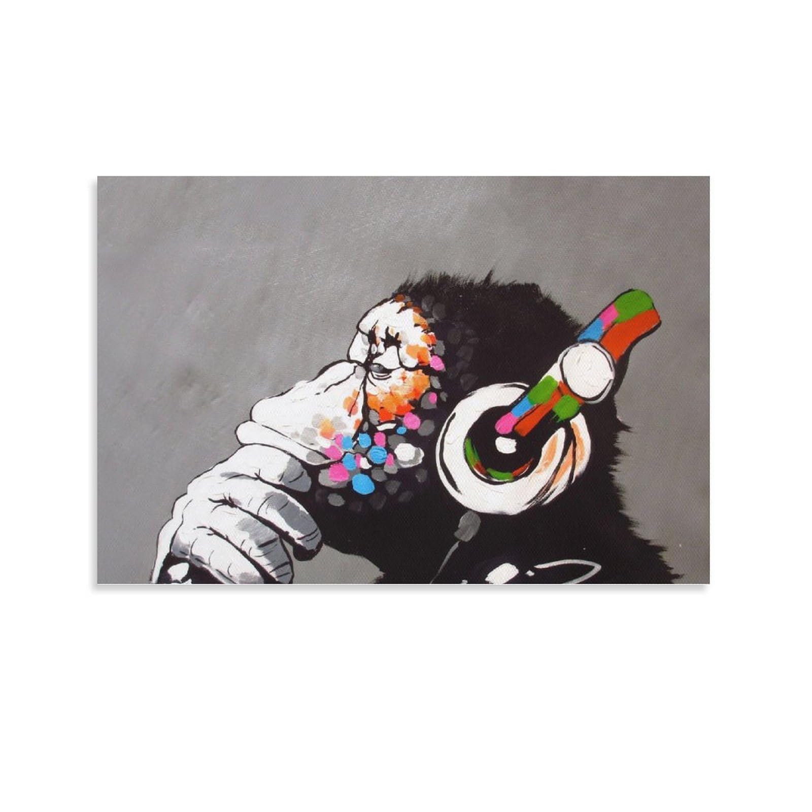 バンクシー　アートパネル　ガラス絵　絵画　絵　壁掛け　ポスター　チンパンジー バンクシー アートパネル ガラス絵 絵画 絵 壁掛け ポスター
