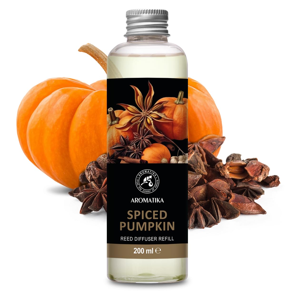 Spicy Pumpkin Refill Reed Diffuser 6.8 Fl Oz - Room Diffuser Refill - Home Fragrance - Room Freshener - Fresh and Long Lasting Fragrance