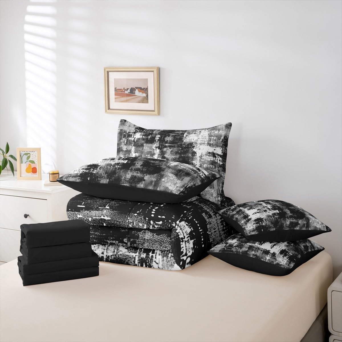 Feelyou Abstract 7 Pieces Comforter Set Queen Size for Kids Boys Girls image 5