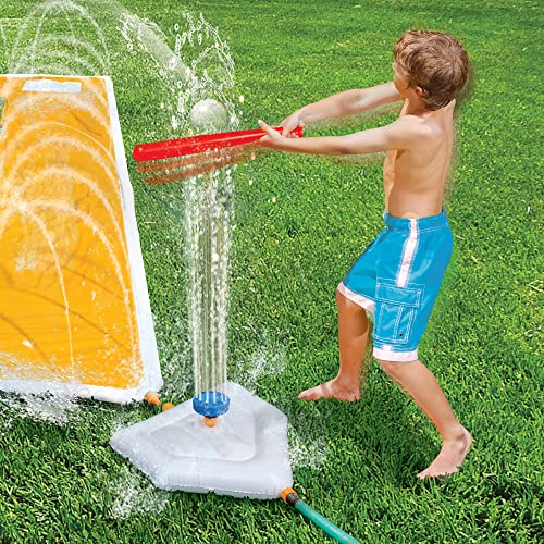 Banzai Home Run Splash Baseball Slide, Length: 14 Ft, Width: 14 Ft, Inflatable Outdoor Backyard Water Slide Splash Toy, Baseball Bat & Ball Included, Slide #TOP6