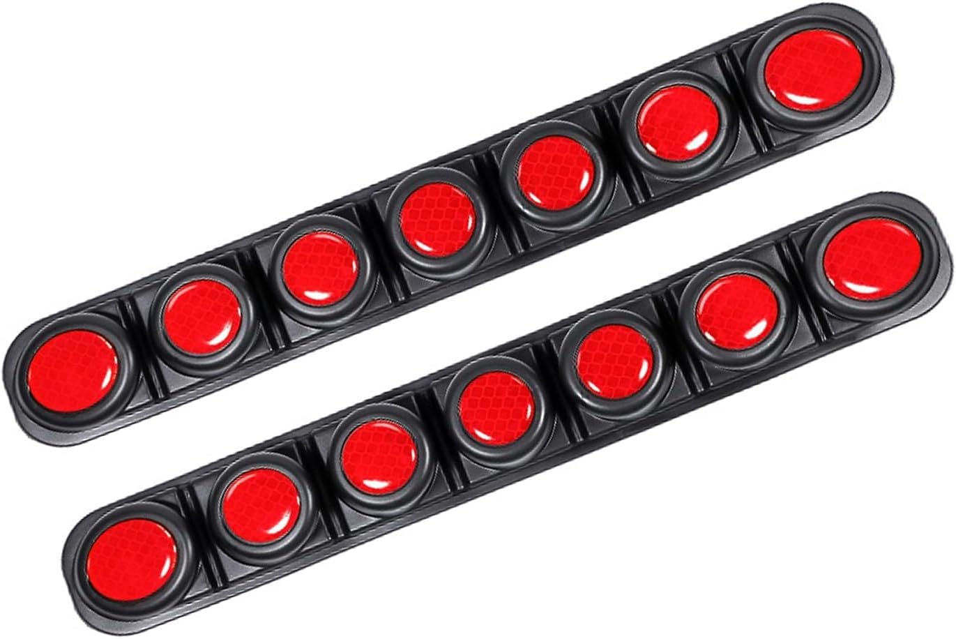 2 PCS Car Front Rear Bumper Guard Strips, Thickened Rubber Car Door Edge Anti-Collision Reflective Decor Trim, Universal Bumper Protector for Most Cars (Red)