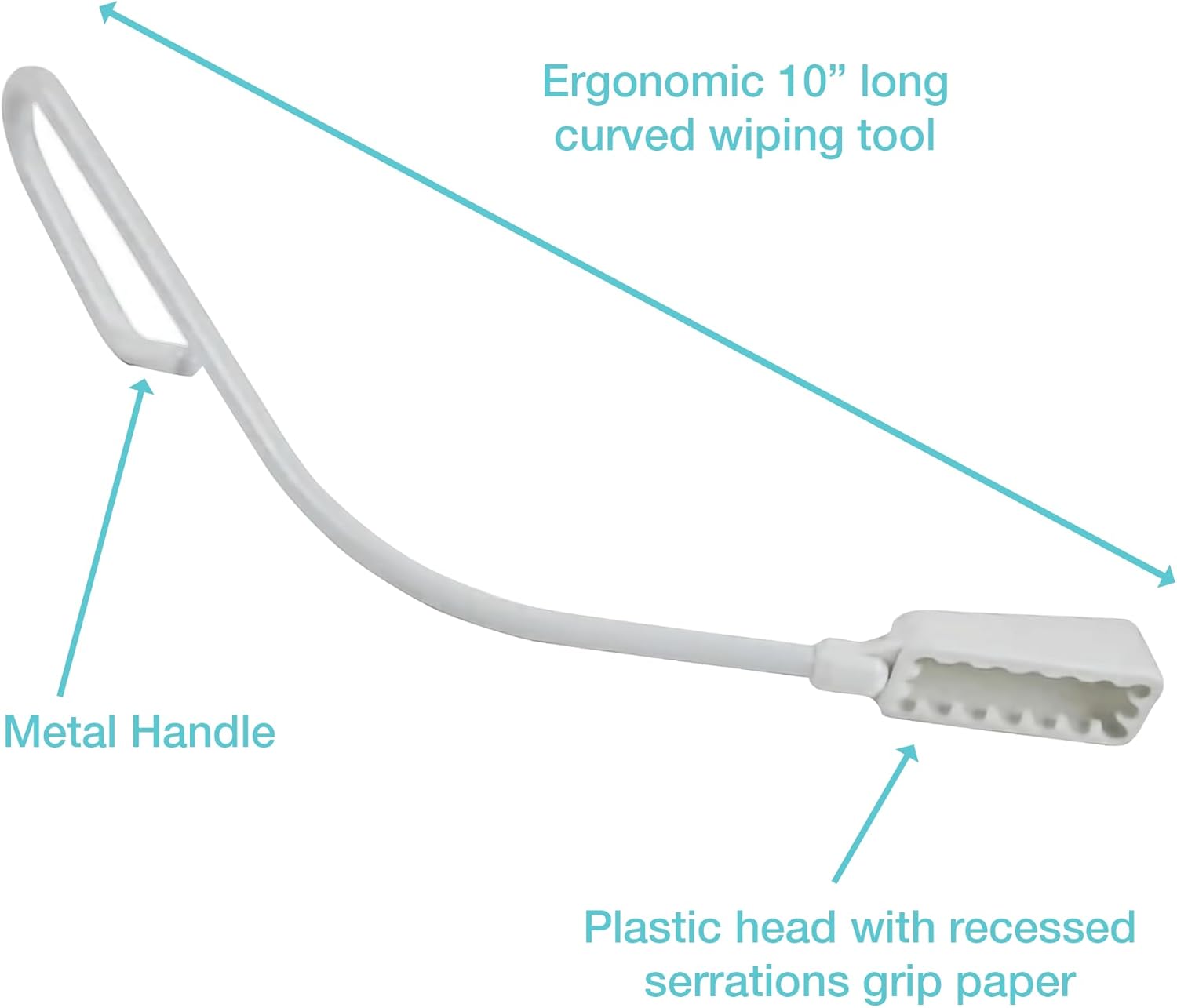 Cubii Health Curved Toilet Aid, 10″ Toilet Paper Holder & Bottom Wiper Aids for Independent Daily Living, Wiping Tool for Bathroom Comfort, Lightweight Self-Wipe Hygiene Assistance Tool, Pack of 3