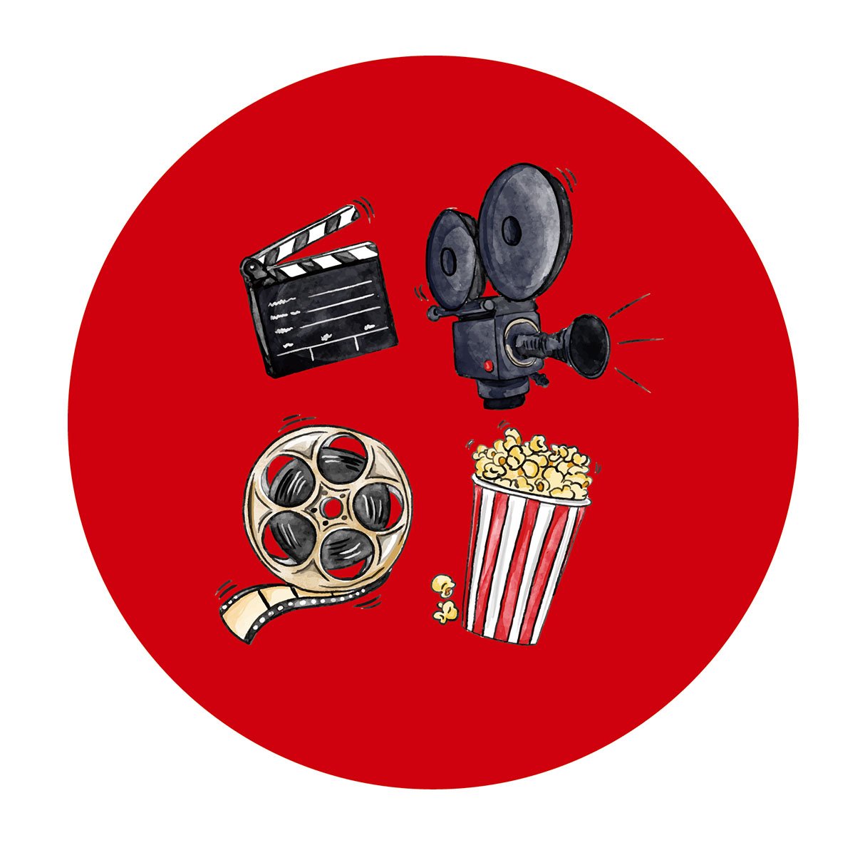 Buy MAGJUCHE Movie Night Stickers, Cinema Theater Hollywood Themed Birthday or Other Party Favor