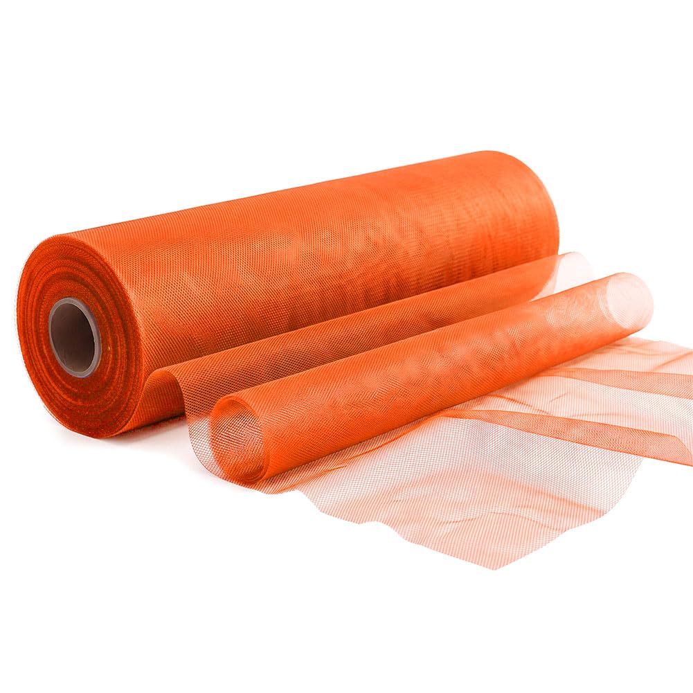 Rouleau de Tulle Orange 30cm x 92M, Chemin de Table Tissu Tulle Mariage Décoration 100 Yards pour Bricolage Jupe de Table Artisanat Fête Décoration