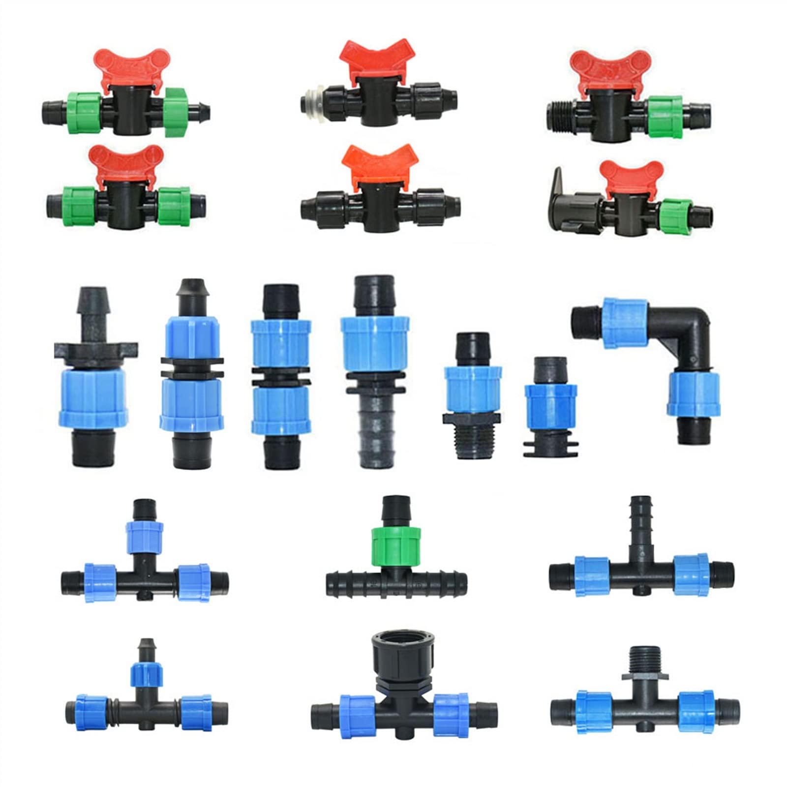 Irrigation 16mm sans fuite avec la vanne d'arrêt coude et connecteur de verrouillage NALsa