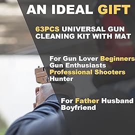 iunio Gun Cleaning Kit, Universal Gun Cleaning, All Caliber, with Mat and Carrying Case, for All Guns, Rifle, Shotgun, Handgun, Pistol, Hunting, Shooting Cleaning kit