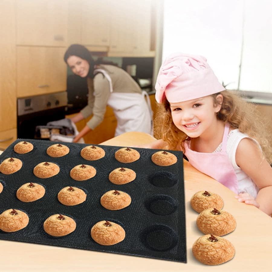 Stampo in Silicone a 20 Fori Torta T Mini Modello di Pizza Stampo per Hamburger Rotondo Pane Strumento Vassoio per Cottura Antiaderente