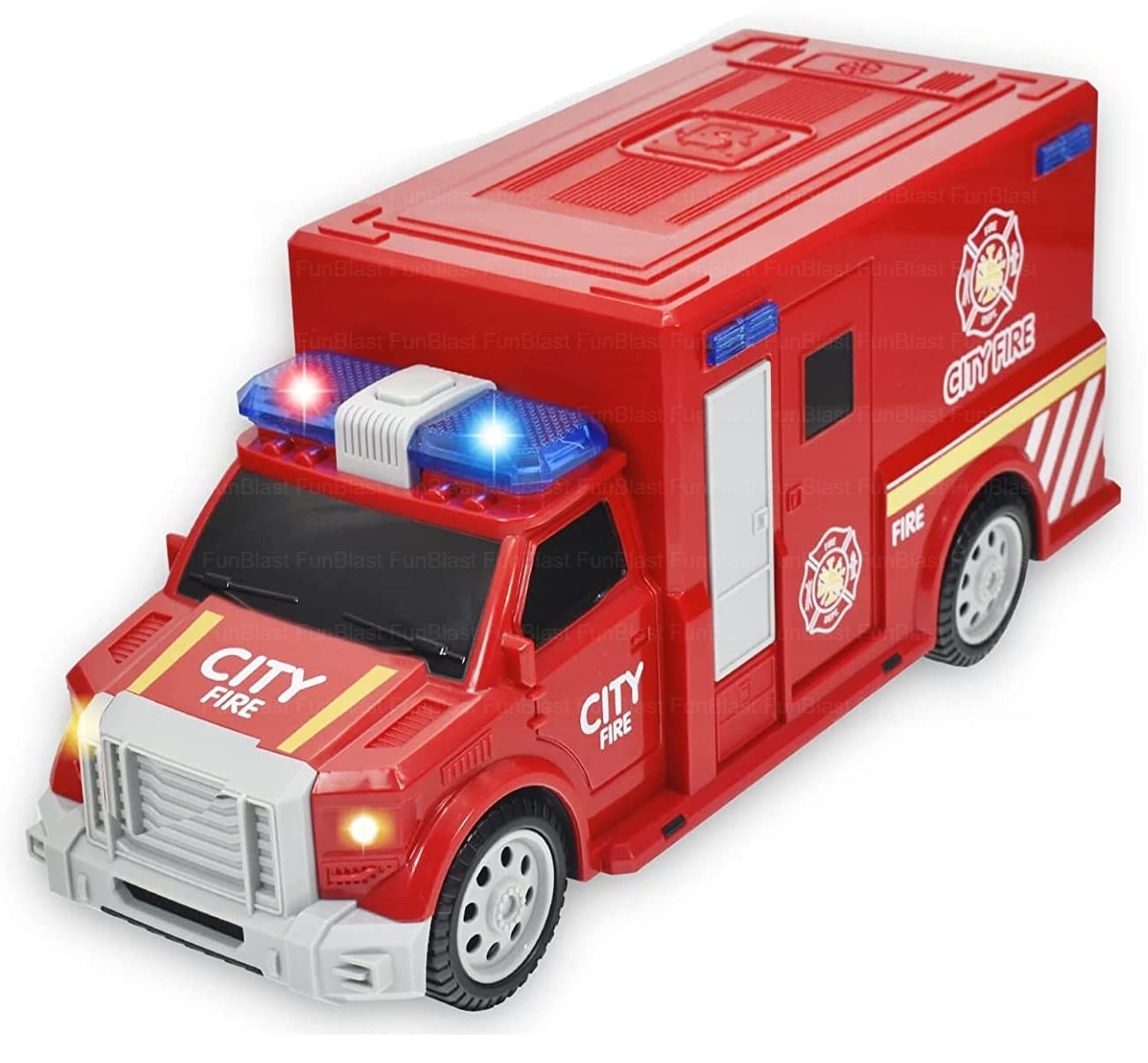 FunBlast Toy Truck Vehicle Play Set Toy Â– 360 Degree Rotation Pull Emergency Truck Toy Vehicle, Toy Vehicle With Light And Music For 3+ Years Old Kids, Boys, Girls (City Fire Rescue),Multicolor (B0BQ6V5YQG) Amazon Price History, Amazon Price Tracker
