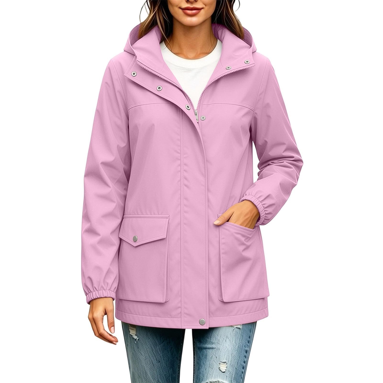 Chubasquero transpirable para mujer, chaqueta con capucha para mujer