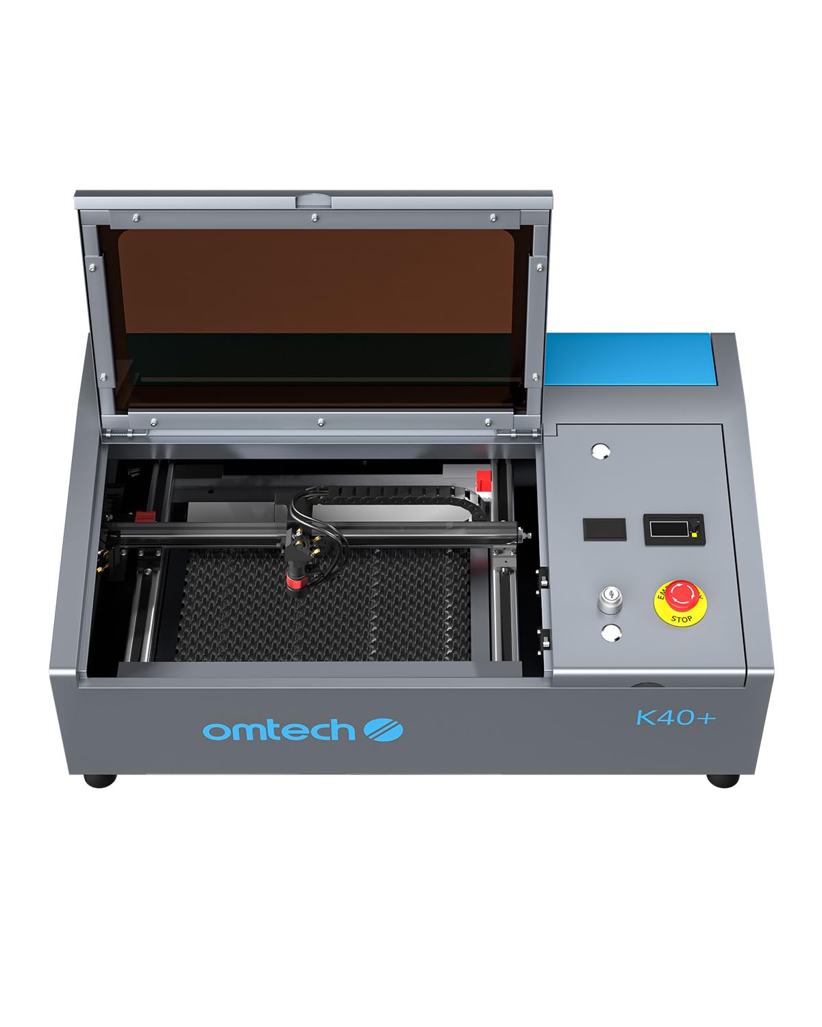 OMTech K40+ 40W CO2-Lasergravierer, 8"x12" Desktop-Lasergravurmaschine für den Heimgebrauch mit verstellbarem Laserkopf, 300 * 200mm （with Lightburn）