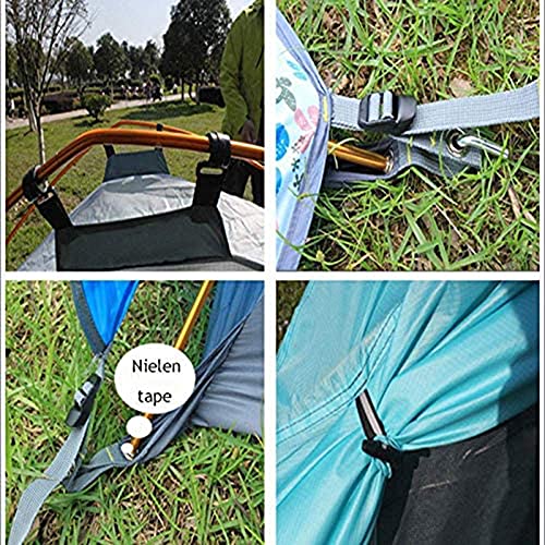 Carpa camping portátil doble capa ultraligera verde miniatura 4