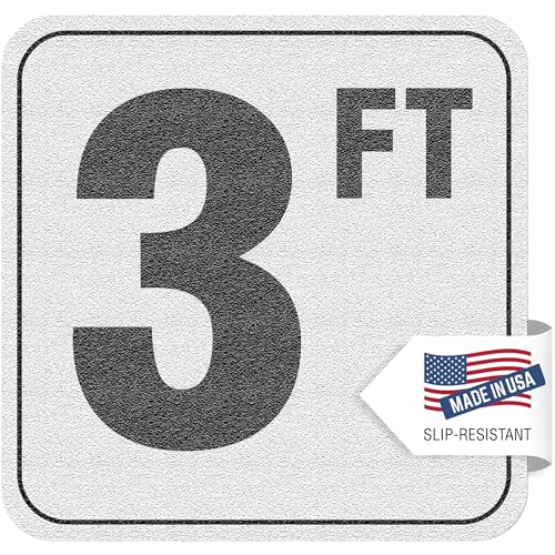 Aquatic Custom Tile 3FT Pool Depth Markers 6x6 Inches Vinyl Pool Stickers Swimming Pool Number Markers Pool Safety Signage Adhesive Pool Depth Marker Sticker for Decks MADE IN USA - (1 Pack)