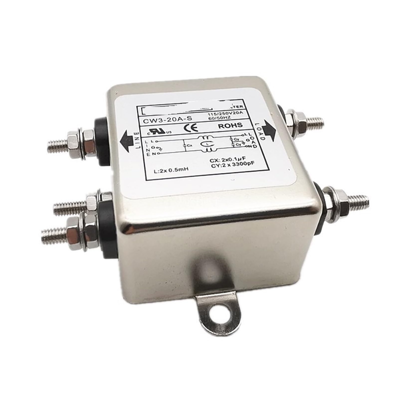 ETPBRIMSF Power filter CW4E-40A-S 6A 10A 20A 30ACW4L2-20A-T two-stage purification anti-interference(CW3-20A -S 20A Bolt)