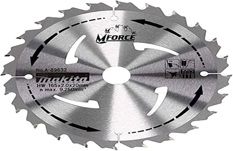 Makita A-89632 HM Kreissägeblatt M-Force 165mm Durchmesser 24 Makita A-89632 HM Kreissägeblatt M-Force 165mm Durchmesser 24