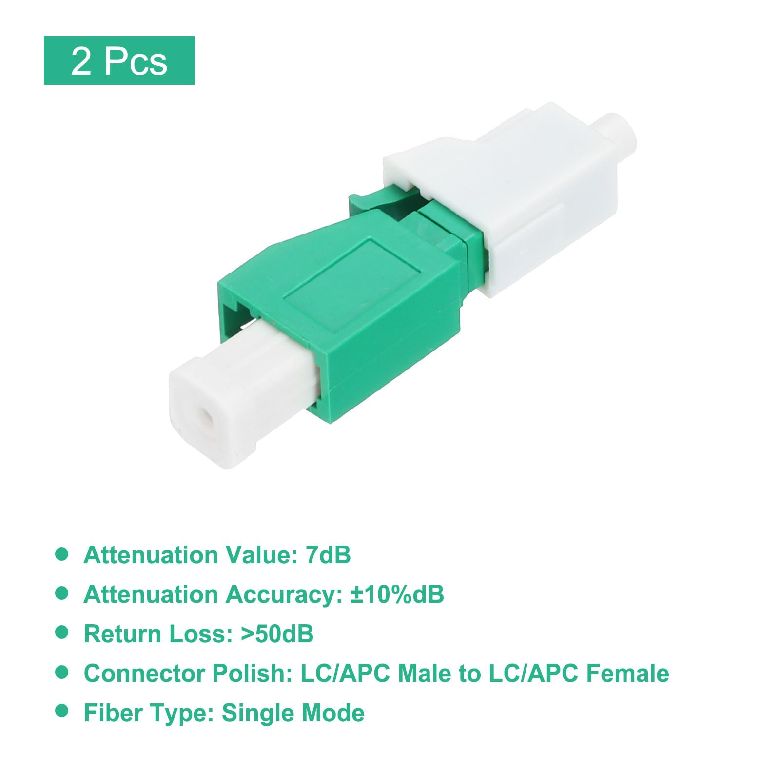 QUARKZMAN 7dB LC Fibre Attenuatore LC/APC SM Monomodale Fisso Fibre Ottico Attenuatore Maschio a Femmina per Fibre Ottico Trasmissione 2pz