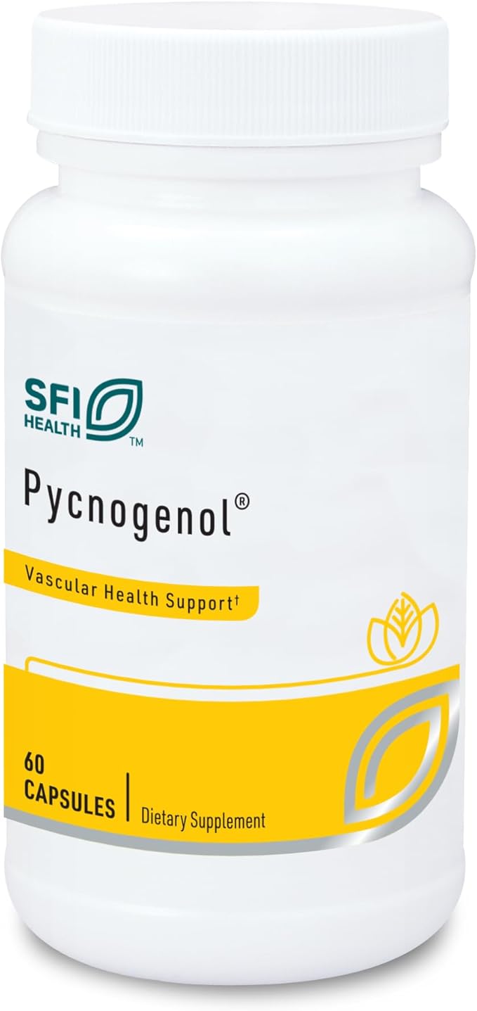 Klaire Labs SFI Health Pycnogenol 50 mg - Hypoallergenic Antioxidant Supplement with French Maritime Pine Bark Extract - Gluten-Free, Soy-Free 50mg Pycnogenol Extract (60 Capsules)
