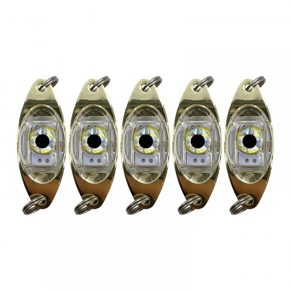 MiOYOOW 5PCS LED Fishing Lure Light, Deep Drop Fishing Lights Underwater LED Fishing Lures for Saltwater Freshwater