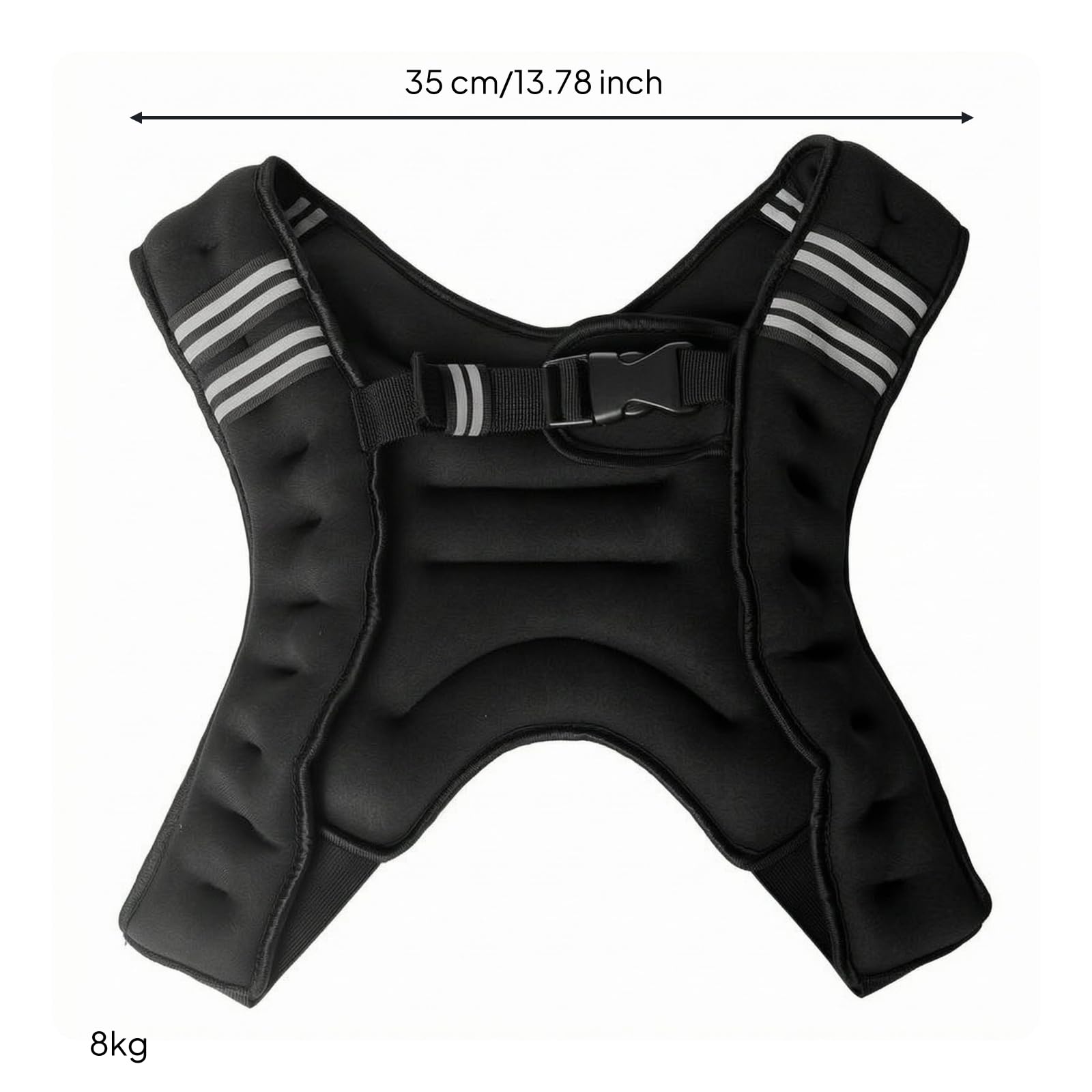 Gilet Zavorrato per Allenamento Corsa Fitness Agilità E Stabilità Linea Avvolgente Spalline Imbottite Tessuto Elastico in Nylon E Spandex con Cinghia