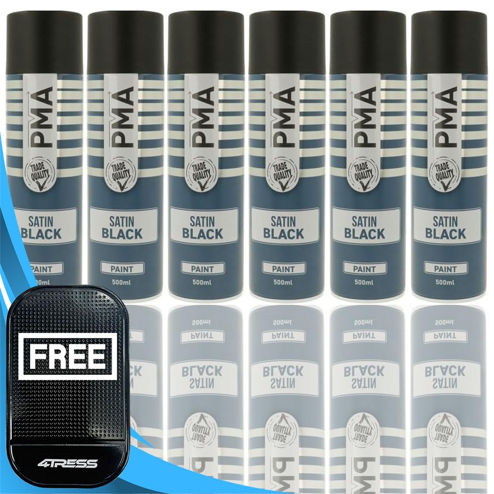 4TRESS PMA 6 x SATIN BLACK SPRAY PAINT 500ML NON-SLIP DASH MAT(4T-PCPA1002)