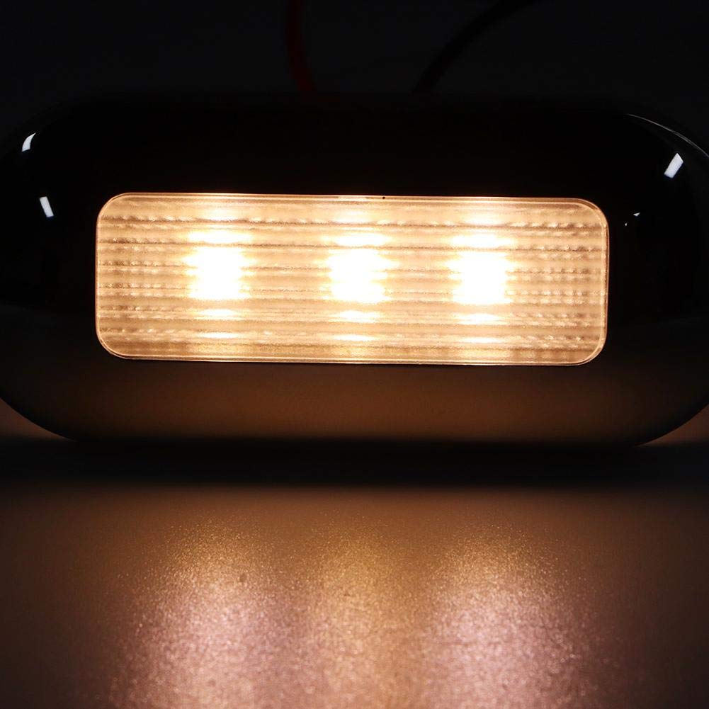 Lampada per scale 12V DC LED Passerella Luce di cortesia Forma ovale Ci sono tre perle di lampada in una lampada IP67 Impermeabile per Marine Boat RV(caldo)