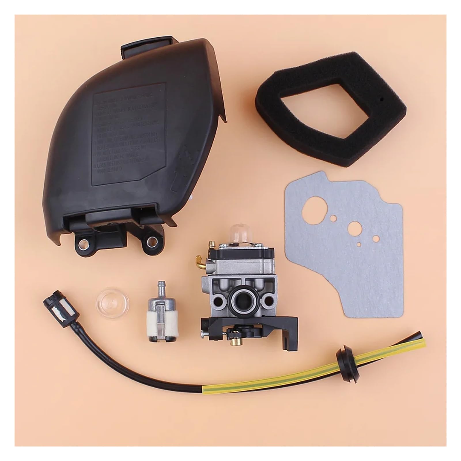 Cubierta del filtro de aire del carburador, ojal de línea de combustible compatible con h0-n-d-a GX35 GX 35 1.3HP, cortadores de cortacésped de motor de gasolina de 4 tiempos