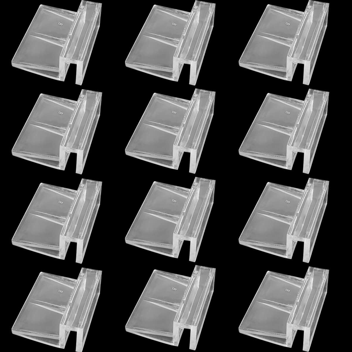 Weilan Aquarium Lid Clips 8mm Fish Tank Glass Cover Lid Support Holder Clear Acrylic for Rimless Aquariums 12PCS Aquarium
