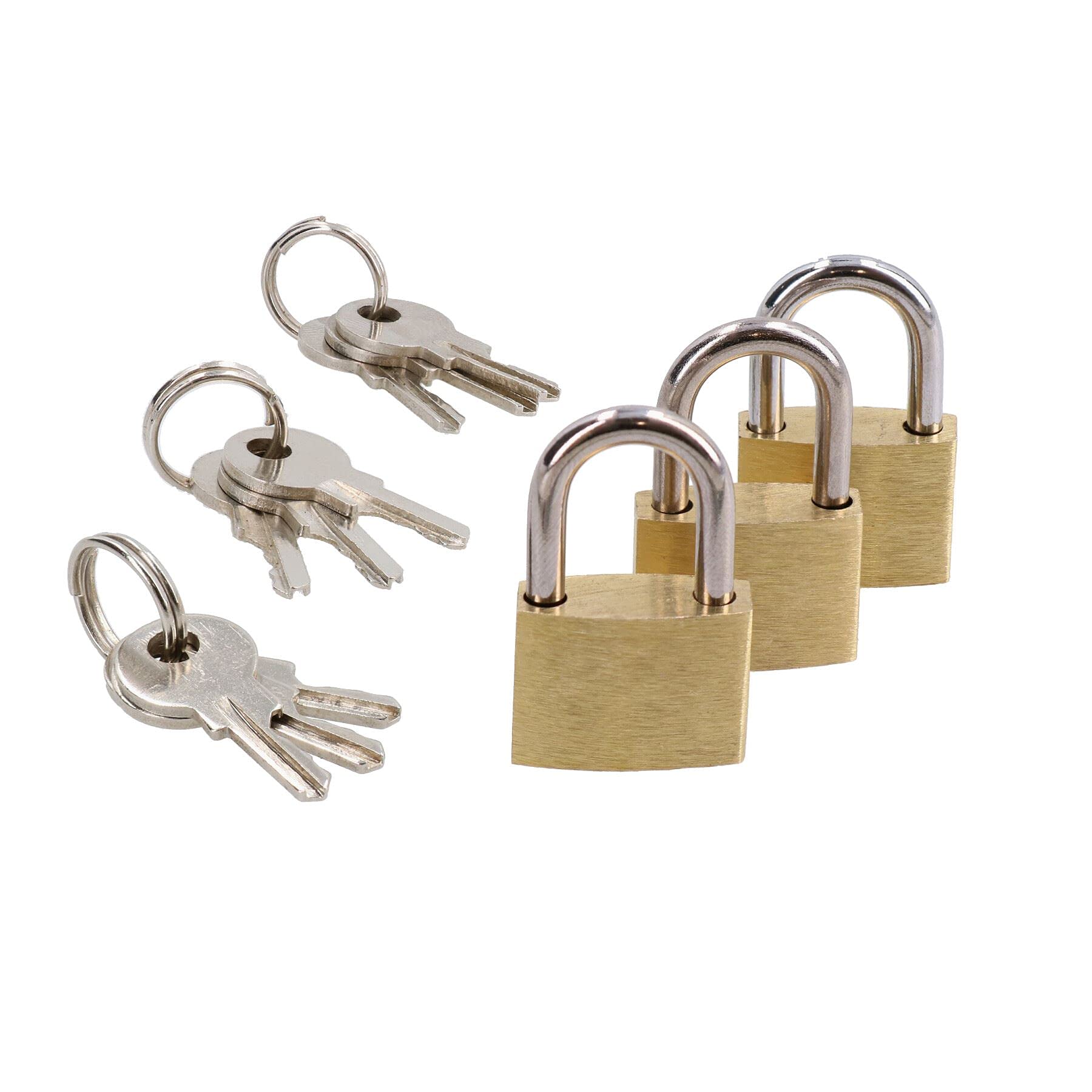 Set di mini lucchetti in ottone da 20 mm, per valigie, bagagli, tende, 60 pezzi + chiavi
