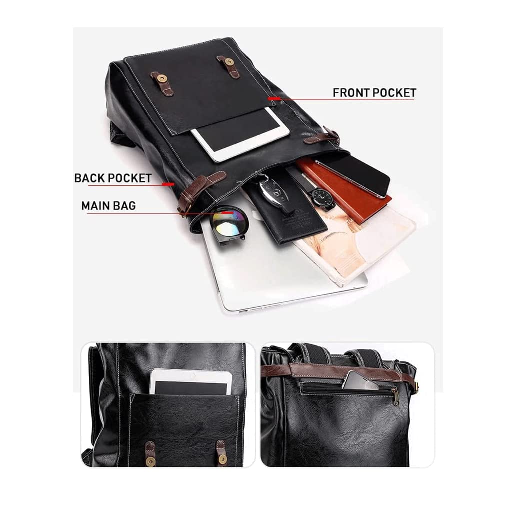 Leren rugzak 14 inch lederen laptoprugzak Mode herenrugzak voor unisex winkelen, zakelijk, studentendagrugzak