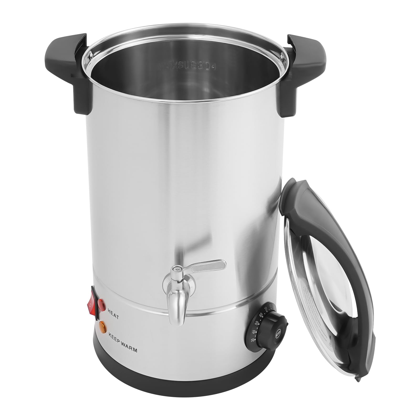 Mermajestic Elektryczny topiarka do wosku, 8 l, stal nierdzewna, 1800 W i regulowanym termostatem 30-110°C, do depilacji, produkcji świec, DIY, salonów kosmetycznych