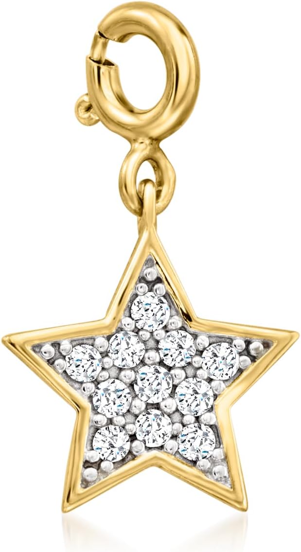 Ross-Simons 0.20 ct. t.w. Diamond Star Charm in 18kt Gold Over Sterling