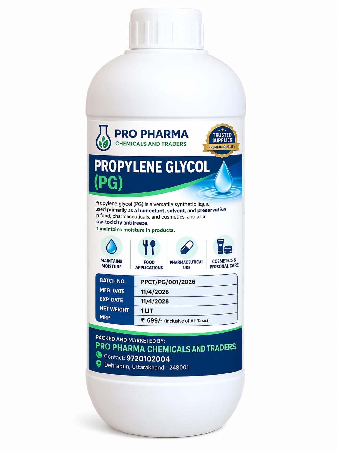 SKOOBY Propylene Glycol USP Grade Liquid, Multipurpose Solvent for Cosmetics, Food & Pharmaceutical, 1 Liter, Unscented-picture-11