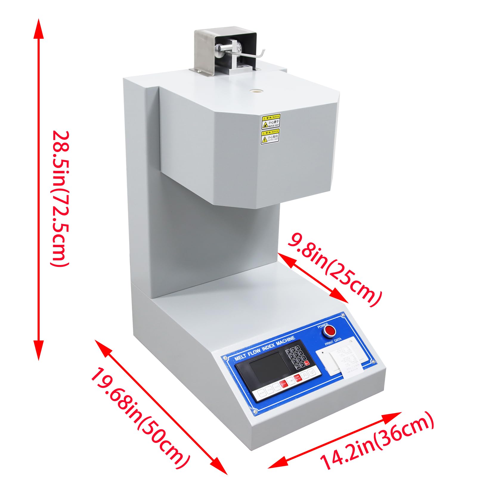 HayWHNKN Melt Flow Index Rate Tester MFR MVR Tester Melt Index Instrument Flow Rate Meter for Polymer Plastic (with Printer)110V