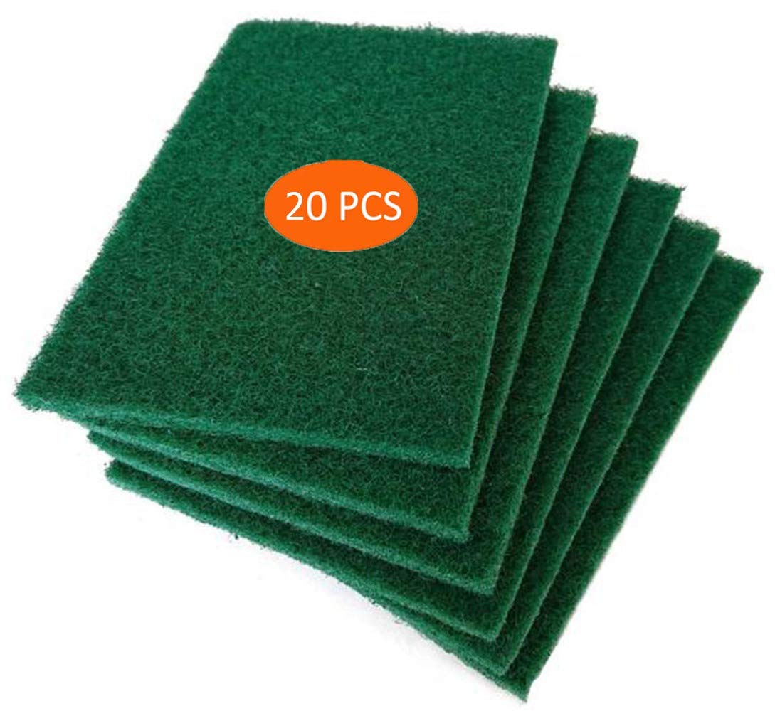 RinsoScouring Pads - Heavy Duty Household Cleaning Scrubber with Non-Scratch Anti-Grease Technology - Reusable (10 PACK)