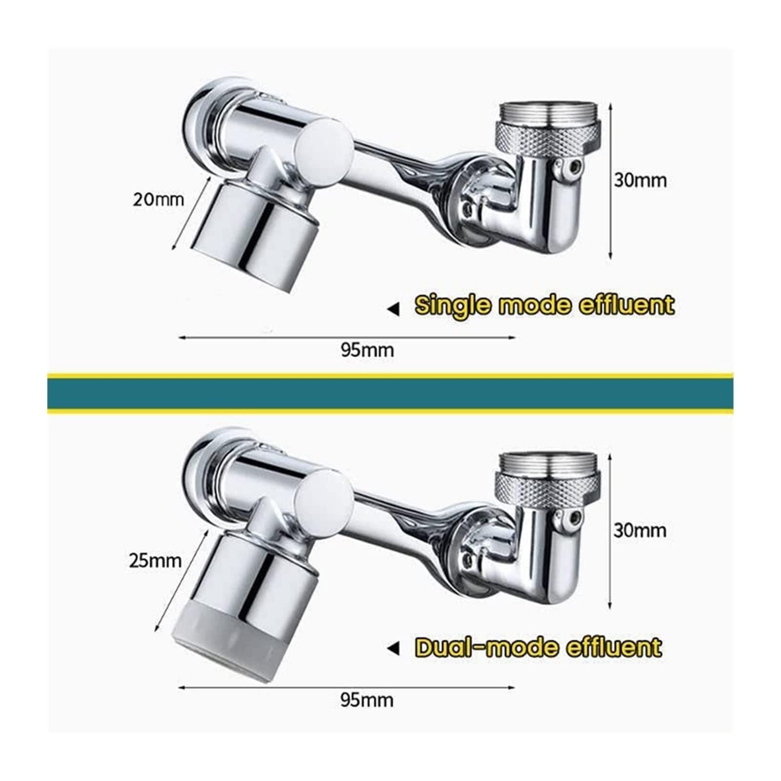 Aireador Grifo De Cocina Y Baños Aireador De Grifo Giratorio Extensores Extensión Lavabo Filtro contra Salpicaduras Burbujeador(Single Mode)