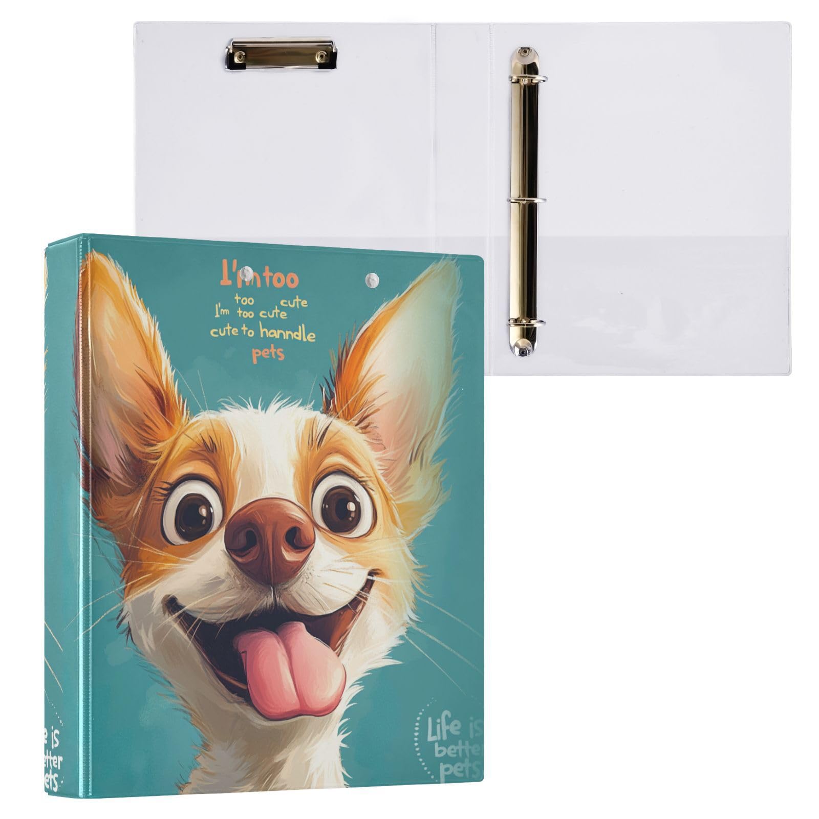Raccoglitori da 1 e 1/2 pollice Simpatico Cane disegnato