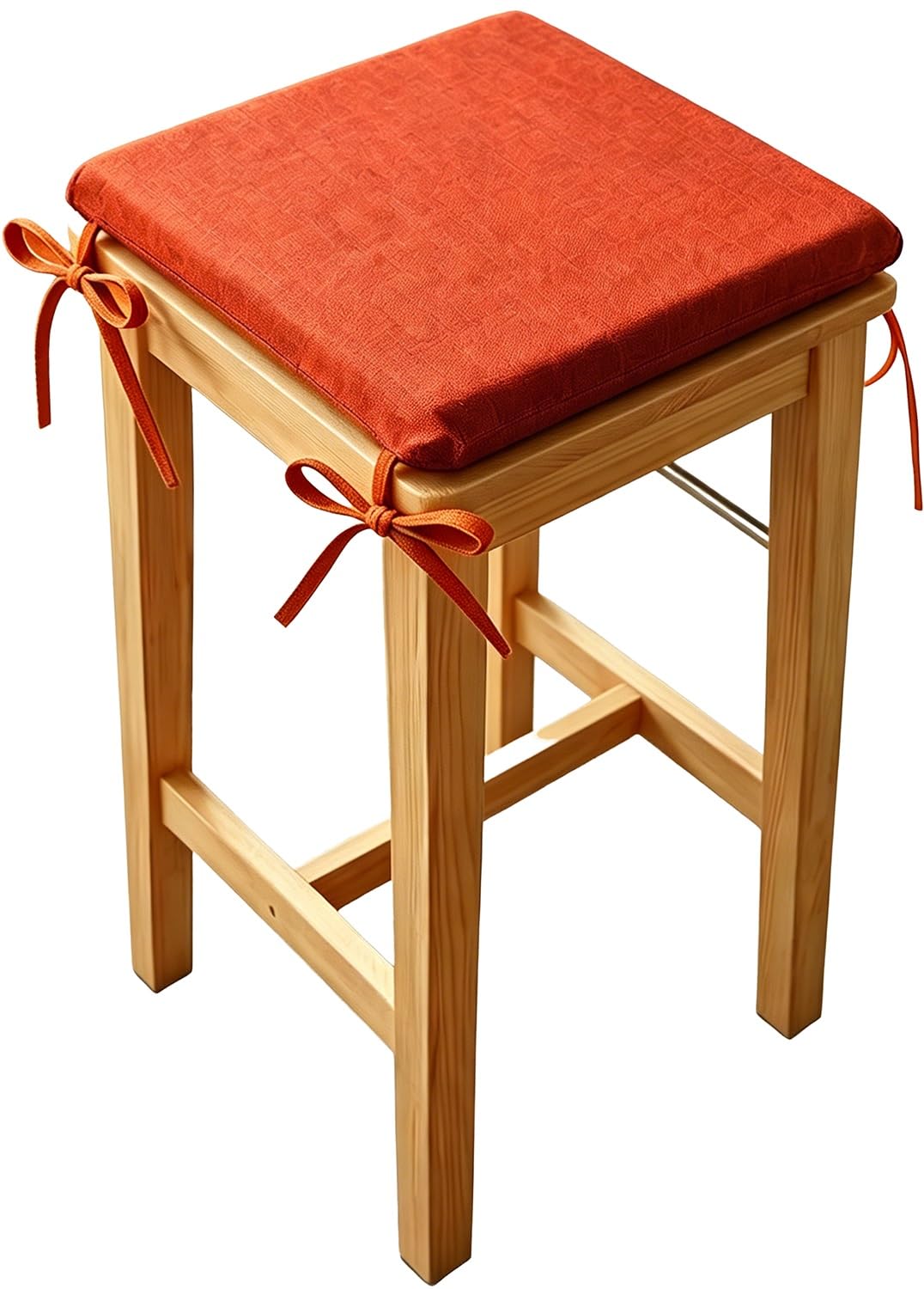 seokor 5cm Thick Square Seat Cushions 30x30/35x35/40x40cm with Ties Linen Stool Cushion Soft Breathable Chair Cushions Non-Slip Removable for Indoor, Outdoor, Bar, Dining Kitchen(Color18,35x35x3cm)