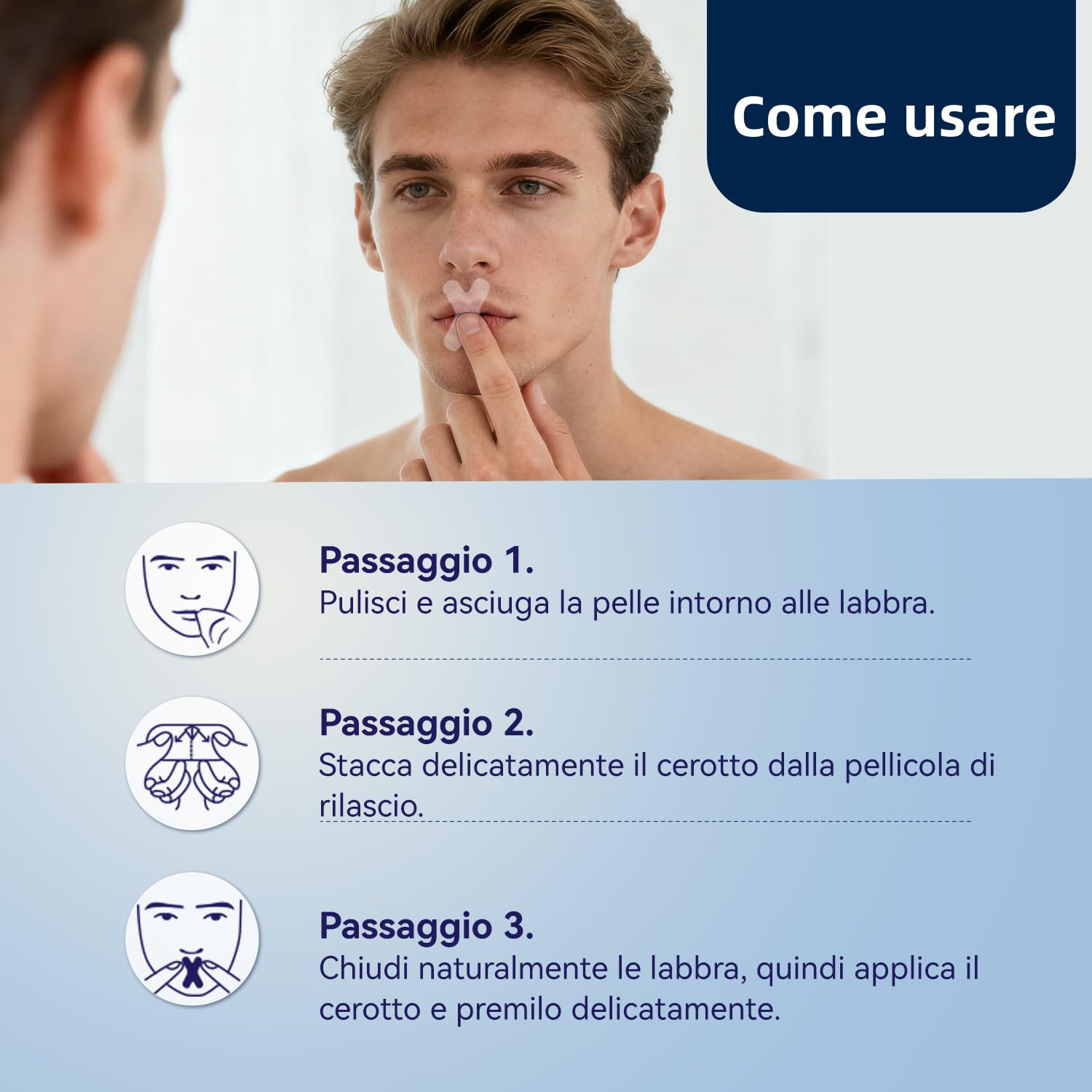 Mouth Tape for Sleeping, 120 Pezzi Cerotti Bocca per Dormire – Antirussamento per Respirare Meglio dal Naso, Migliora il Sonno e Favorisce la Respirazione Nasale